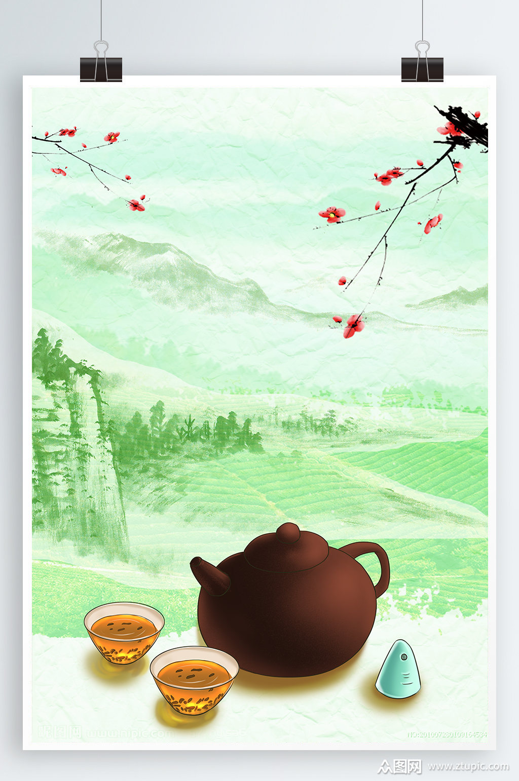 茶文化海报素材手绘(茶艺文化海报) 第2张